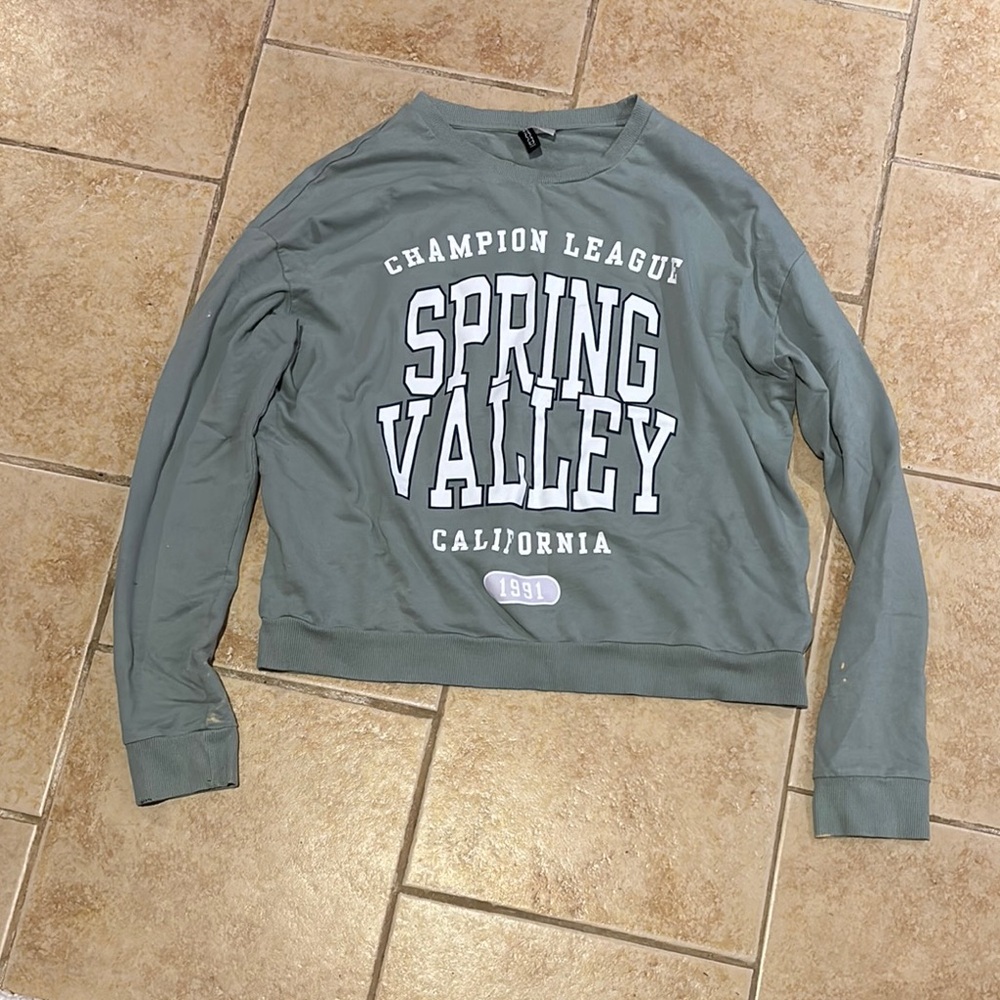 Champion Green Graphic Crop Hoodie